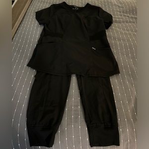 Cherokee Infinity black scrub set - L top and M tall bottoms